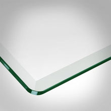Dulles Glass 30X60 inch Rectangular Glass Table Top - Tempered - 3/8" Thick Glass Surface, Safe Beveled Edge, Radius Corners, Multipurpose for Dining Table, Patio, Coffee and End Table