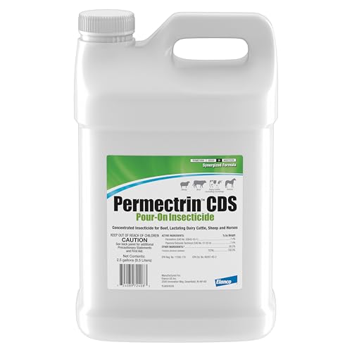 Elanco Permectrin CDS Pour-on Insecticide Pour-On & Premise Spray | Controls Flies, Lice & Ticks | 2.5 Gal Jug