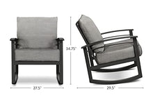 Winston Stanford Cushion Rocking Lounge Chair Textured Pewter