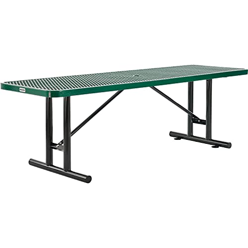 Global Industrial 8'L Rectangular Steel Dining Table, Expanded Metal, Green
