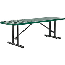 Global Industrial 8'L Rectangular Steel Dining Table, Expanded Metal, Green