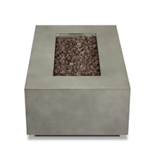 Real Flame Aegean 42in Rectangle Propane or Natural Gas Fire Pit Table, 50,000 BTU, Powder-Coated Steel, Push-Button Ignition, Lava Rock, Storage Cover, Stainless Steel Burner - Mist Gray