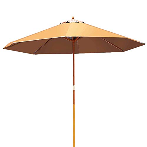 3WWWQMAA8 2.7m/9ft Patio Umbrella, Outdoor Market Table Umbrella & Shade Garden Parasol Umbrella with Wooden Pole, for Deck, Backyard, Pool, Beach (Color : Green) (Red) (Khaki)