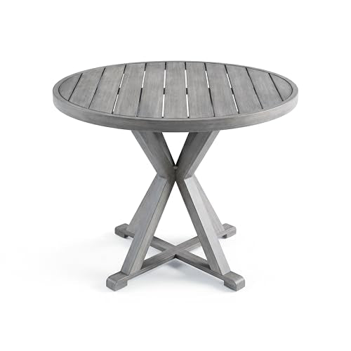 Martha Stewart Bedford 36" Round Indoor/Outdoor Patio Table, Gray