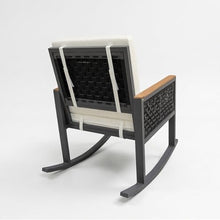 East Green Linden Rocking Chair Patio Conversation Set - Modern Outdoor Seating Crafted from Aluminum and Teak