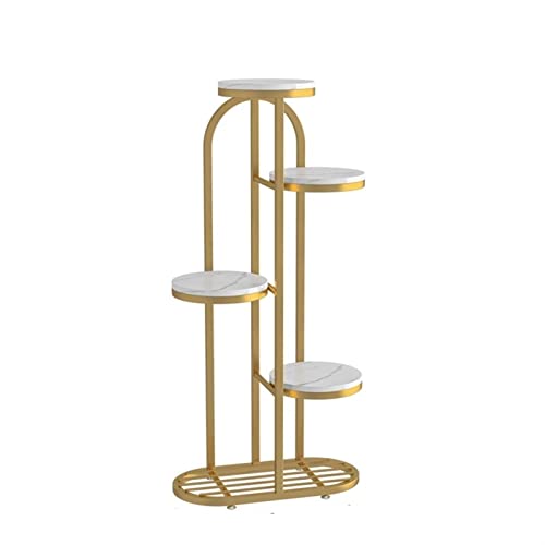 GVBNOTT Plant Stand Flower Stand Wrought Iron Marble Indoor and Outdoor Floor-to-Ceiling Multi-Storey Balcony Green Radish Flower Pot Stand Plant Rack，OneColor M