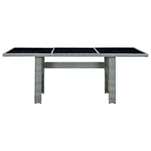 Mhdvray 78.7 x 39.4 in Light Grey Outdoor Dining Table, Rectangular Poly Rattan Patio Table Seats 6, Powder-Coated Garden Table for Balcony, Sunroom, Backyard