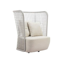 Outdoor Escape Beige Wide Outdoor Club Seating with Cushion, Modern Patio Lounge Featuring Woven Backrest and Soft Upholstery for Comfortable Relaxation