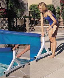 Horizon Pro Solar Cover Reel White 20 FT Heavy Duty Aluminum for Inground Pools