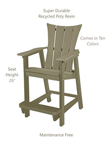 Phat Tommy Adirondack Bar Set - Outdoor Bar Set - Tall Bistro Table and Chairs, Set of 2 - Poly Furniture, High Top Seating for Decks and Balconies - HDPE Outdoor Furniture, Weatherwood