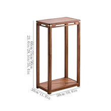 LUYOUBOZHU Vase Stand Walnut Bonsai Rack with Metal Finish, Living Room Floor Standing Wood Plant Shelves(Medium)