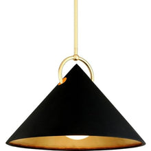 Corbett Lighting Charm 1 Light Pendant Modern Style Black/Gold Leaf 21" Tall 30" Wide
