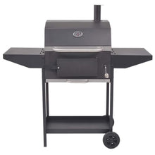 GBCDSWBR Charcoal Smoker, BBQ Grill & Firebox Combo, Black, Steel