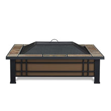 Real Flame Hamilton 44" Rectangle Steel Patio Wood Burning Outdoor Fire Pit, Portable Fire Pit for Backyard. Includes Spark Screen, Poker, Log Grate, and Storage Cover.