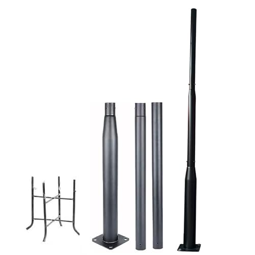 XYIANG Street Light Poles for Outdoor Lighting, Solar Lamp Post Galvanized Steel Metal Poles with Mounting Ground Cage Base, for Backyard, Street, Patio, Park, Parking Lots(3M/10Ft)
