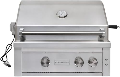 EdgeStar GRL300IBNG 60000 BTU 30 Inch Wide Natural Gas Built-In Grill with Rotisserie and LED Lighting