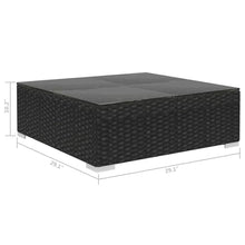 10-Piece Patio Lounge Set with Cushions, Modular Outdoor Sofa Furniture, Rattan Sectional for Garden, Deck, Porch, Balcony, Black