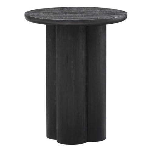 NPD Furniture Mayville Solid Mindi Wood Accent Table, Alto Black