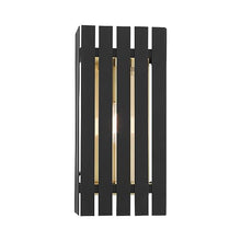Livex 1 Light Black Outdoor Wall Lantern Brass