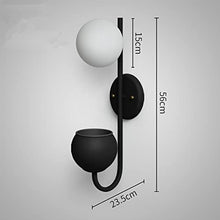 Retro BedroomGlass Ball Plant LED Wall Lamp Nordic Bedside Restaurant Mirror Wall Lighting Fixtures (Color : A) (B)