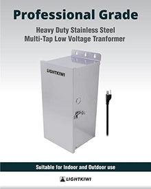 Lightkiwi U8810 600W Low Voltage Landscape Lighting Transformer, 120V to 12V–15V AC Multi-Tap, Weatherproof Outdoor Power Supply for Garden, Path & Spot Lights, Pool/Spa, ETL Listed