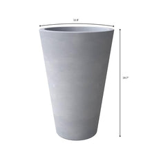 LeisureMod Pebble 4-Piece Fiberstone and MGO Clay Planter Set Mid-Century Modern Gray