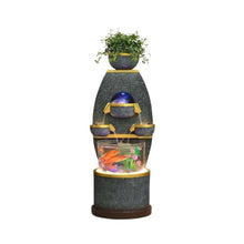 Outdoor Water Fountain Water Fountain with Fish Tank and Atomiser- Circulating Fountain-Peaceful and Relaxing Sound - Waterfall for Home and Office Decoration(Medium)