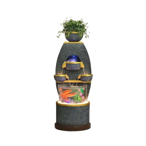 Outdoor Water Fountain Water Fountain with Fish Tank and Atomiser- Circulating Fountain-Peaceful and Relaxing Sound - Waterfall for Home and Office Decoration(Medium)