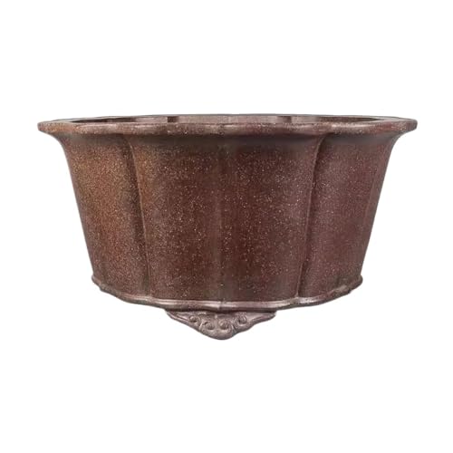 Flower Pot Planter 18-inch Purple Clay Bonsai Planter Handmade Chrysanthemum Wheel Planter Simple Planter