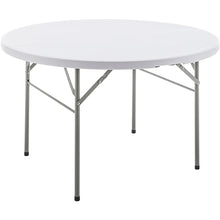 BTEXPERT Set of 5, White 4 Ft 48inch Round Plastic Folding Table Commercial Portable for Banquet Dining Wedding Party Events Home Kitchen Patio Backyard Indoor Outdoor