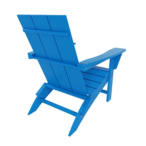 WestinTrends Ashore Modern Outdoor Folding Adirondack Chair Set of 4 Pacific Blue