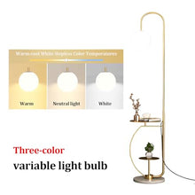 64" Standing Lamp for Bedroom, Industrial Metal Arc Floor Lamp with Tray Table & Marble Base Foot, 3 Color Temperature Adjustable Standing Lamp(Black)