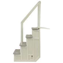 Aqua Select Anti-Slip in-Pool Steps with Outside Flip-Up Ladder Pearl White