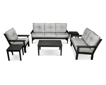 POLYWOOD® Vineyard 6-Piece Deep Seating Set in Black/Granite