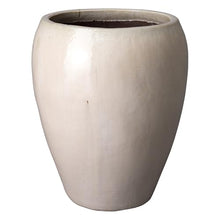 Emissary 25in Distressed White Stoneware Round Planter