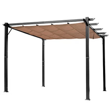 Outsunny 10' x 13' Aluminum Patio Pergola with Retractable Canopy Charcoal Gray
