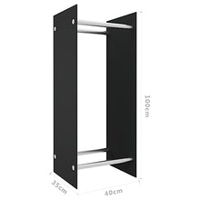 WXPWAMZ Firewood Rack Black 40X35X100 Cm Tempered Glass,Item Colour-Black