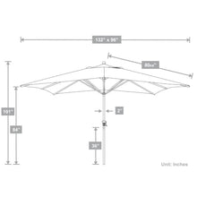 OROTLECT 132'' x 132'' Rectangular Market Umbrella