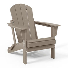 WestinTrends Malibu Malibu Outdoor Folding Poly Adirondack Chair (Set of 8), Weathered Wood