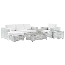 America Luxury - Outdoor Lounge Sectional Sofa Chair Set Rattan Wicker Grey White