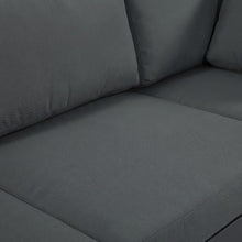 Outdoor Escape Gray Fabric Modular Sectional, Weather-Resistant Upholstery, Contemporary Style, Comfortable Back, Seat Heights
