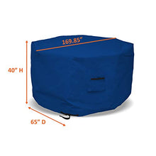 Octagon Fire Pit Cover 18 Oz Waterproof - 100% Weather Resistant Outdoor Fire Pit Table Cover with Air Pocket & Drawstrap for Snug Fit (40" H x 65" D, Blue)