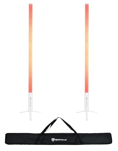 Rockville 2X Rock Saber White Rechargeable DJ/Stage Pixel Tube Lights