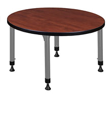 Romig Kee 30" Round Height Adjustable Classroom Activity Table Cherry/Grey