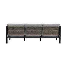ARMEN LIVING 840254332447 Cuffay Modern Outdoor Patio Conversation Furniture Set, Black Aluminum and Gray