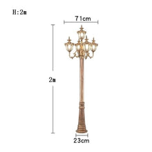 iumLeap 2M Traditional Victorian Outdoor Lamp Post Light,Five-Head, Brown Pole for Outside, Anti-Rust Aluminum Ip55 Glass Garden Lawn Path Column Light, Post Lantern E27 Base