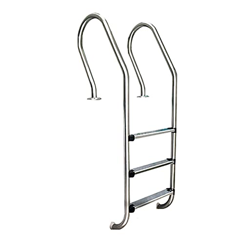 Swimming Pool Escalator Stainless Steel Pool Railing Ladder 3-Step Pedal Pool Ladder Entertainment venues Private Swimming Pools and Public Gymnasiums (Silver 158cm)