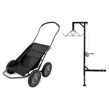 Hawk Crawler Multi-Use Folding Cart for Hunting Fishing Bunded with HME Game Hoist Kit Winch Gambrel with Adjustable Height, Black