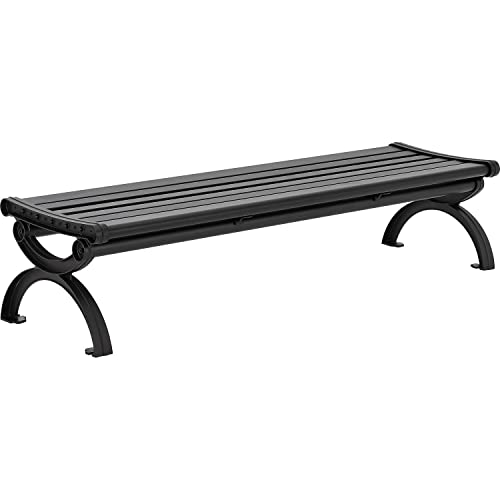 Global Industrial Outdoor 6' Aluminum Park Bench, 68" L x 17" W x 16-1/2"H