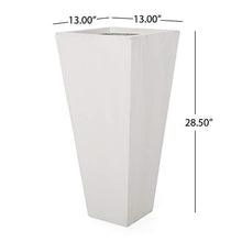 Christopher Knight Home Victor, White Outdoor Modern Large and Medium Cast Stone Planter Set